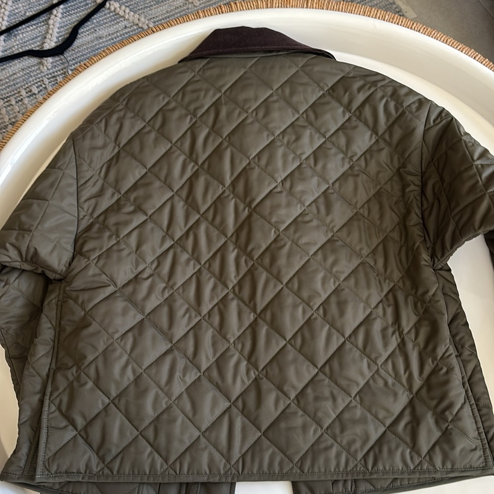 Celine Quilted Puffer Jacket - Dark Green and Brown. Hunting jacket - Picture 7 of 11